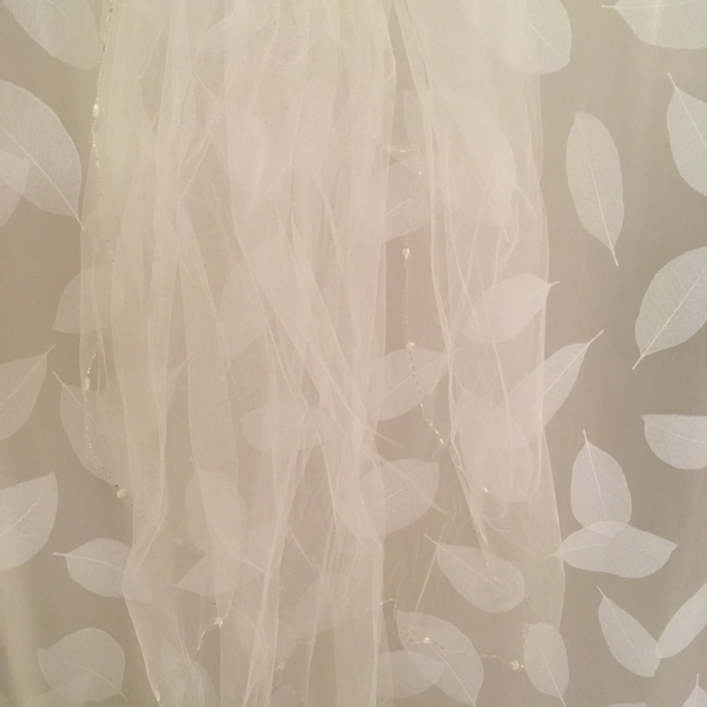 Crystal edged bridal veil